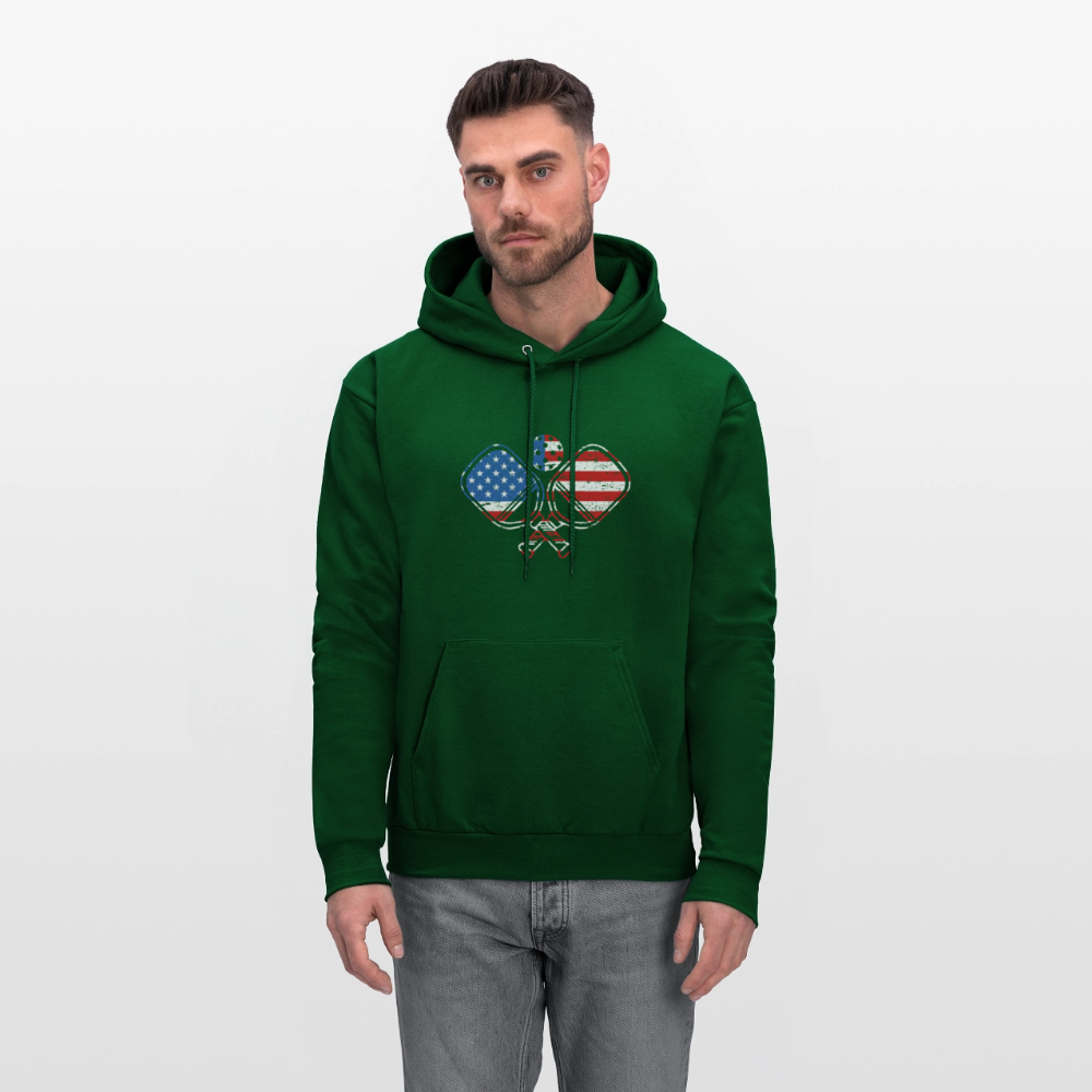 American Flag Pickleball Paddle Hoodie - forest green