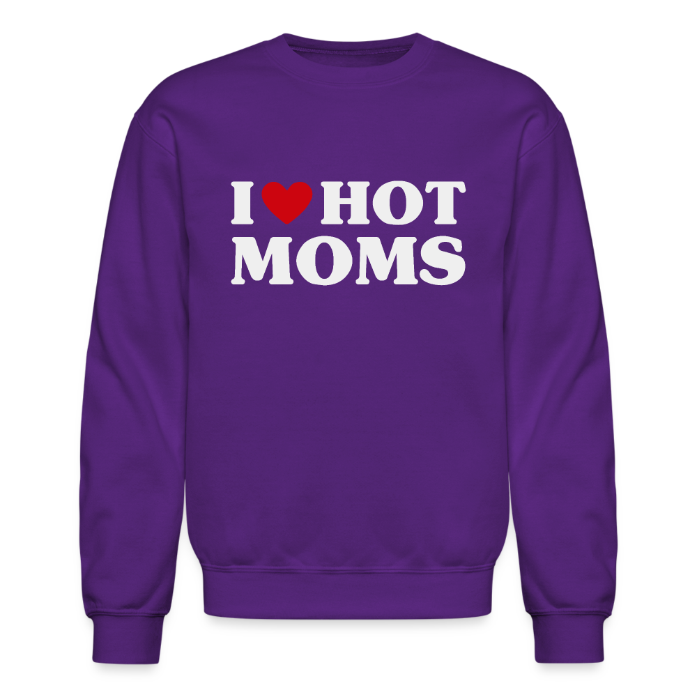 I Heart Hot Moms (Funny I Love Hot Moms) Sweatshirt - purple