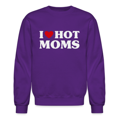 I Heart Hot Moms (Funny I Love Hot Moms) Sweatshirt - purple