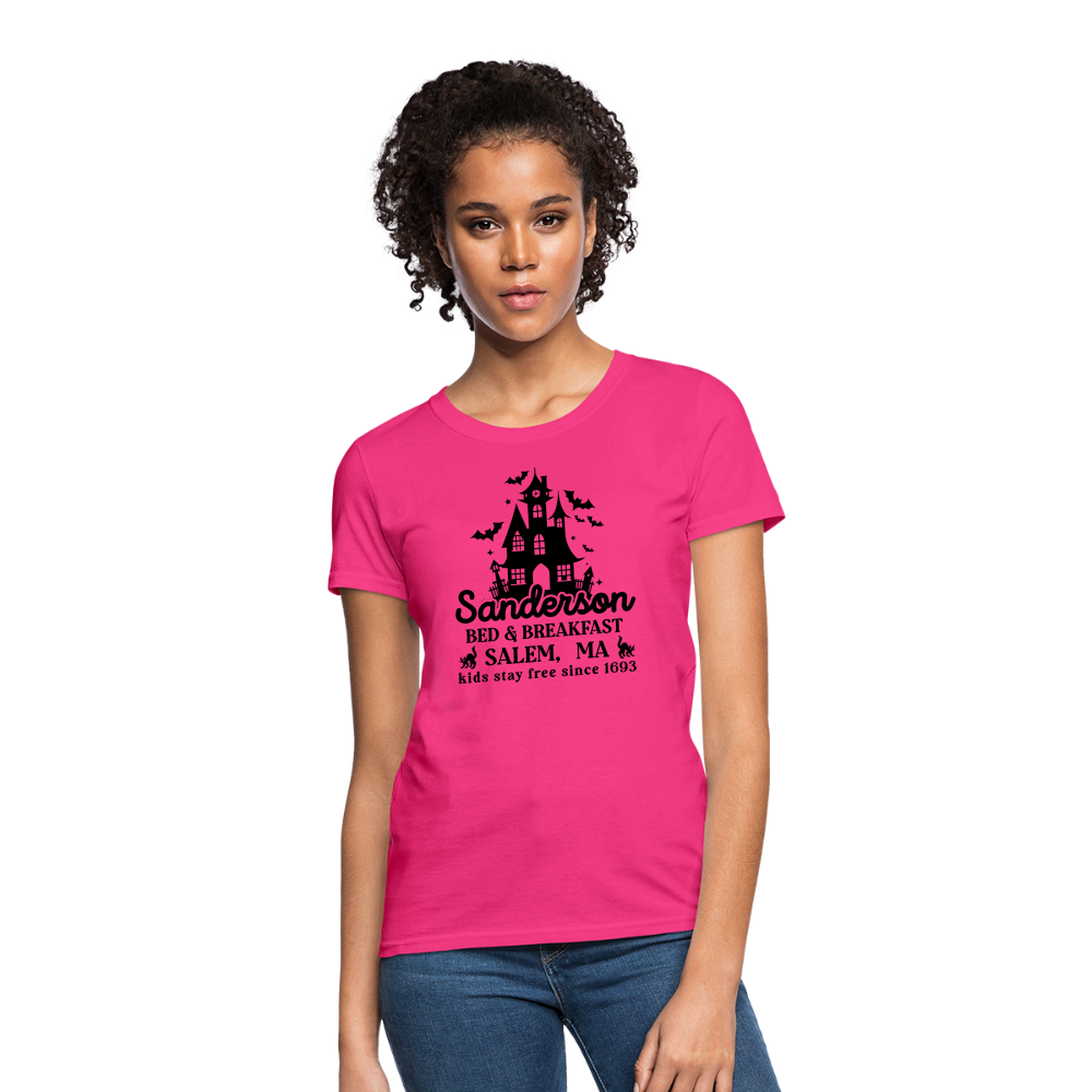 Sanderson Bed & Breakfast Salem MA Women's Contoured T-Shirt (Halloween) - fuchsia