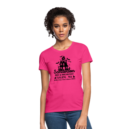 Sanderson Bed & Breakfast Salem MA Women's Contoured T-Shirt (Halloween) - fuchsia