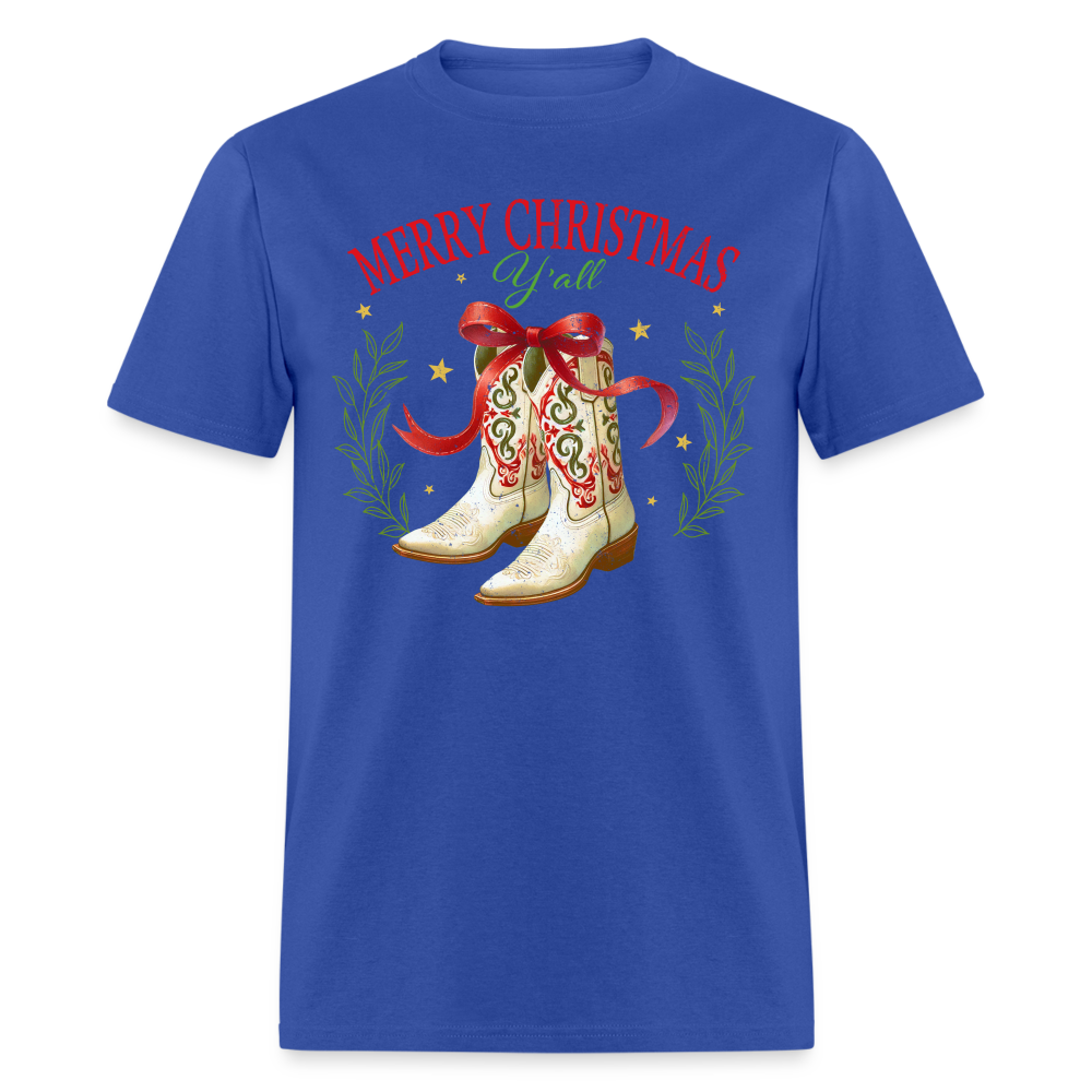 Merry Christmas Y'all T-Shirt - royal blue