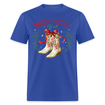 Merry Christmas Y'all T-Shirt - royal blue