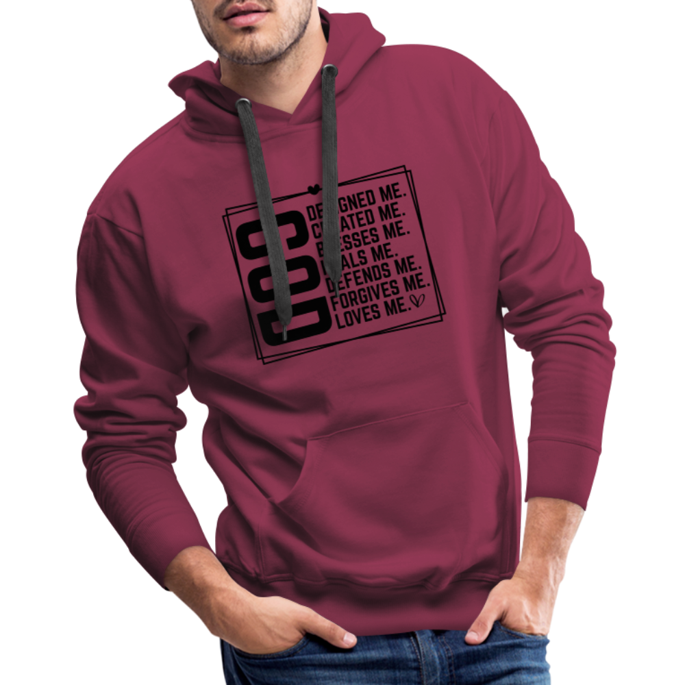 GOD Designed Me Men’s Premium Hoodie - burgundy