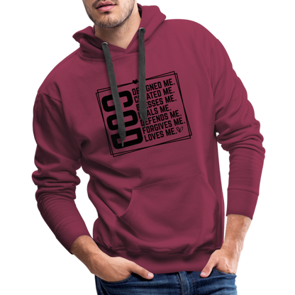 GOD Designed Me Men’s Premium Hoodie - burgundy