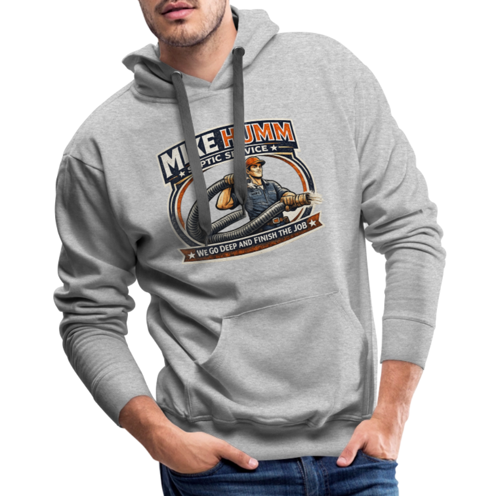 Mike Humm Septic Service Hoodie Funny Adult Humor Gear - heather grey