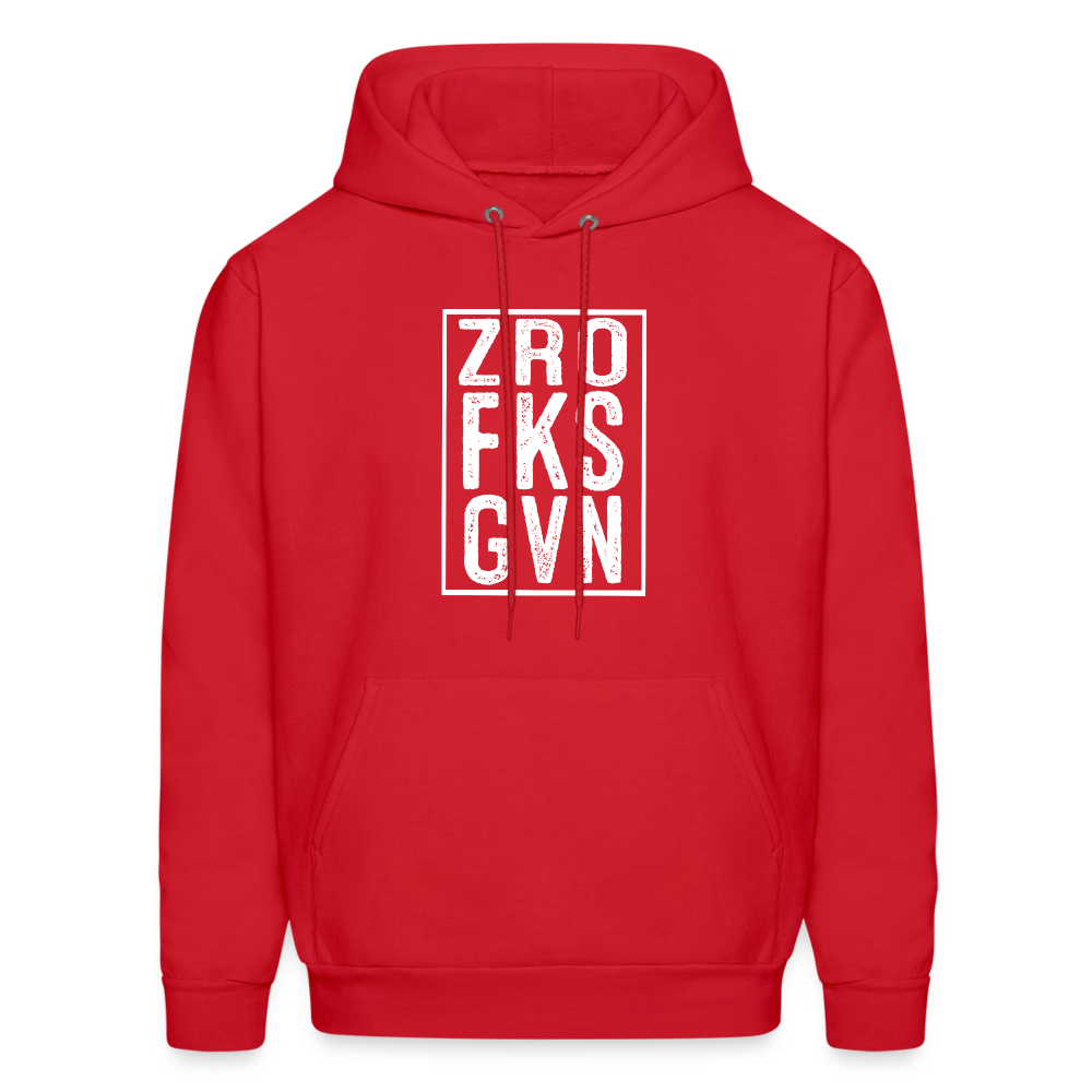 ZRO FKS GVN (Zero Fucks Given) Hoodie - red