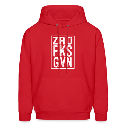 ZRO FKS GVN (Zero Fucks Given) Hoodie - red