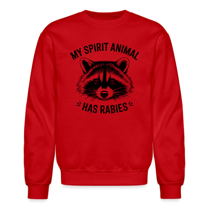 My Spirit Animal Has Rabies Sweatshirt - red