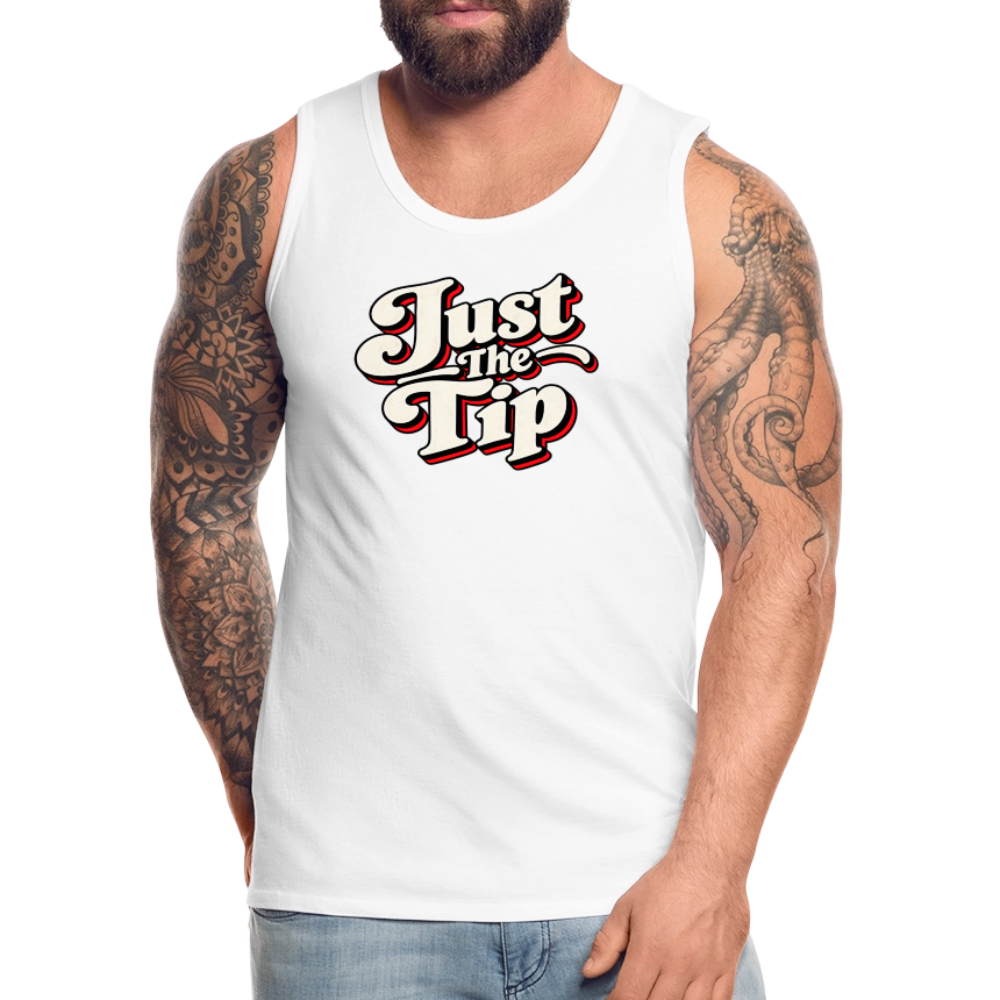Just the Tip Funny Adult Humor Tank Top Color: Deep Navy