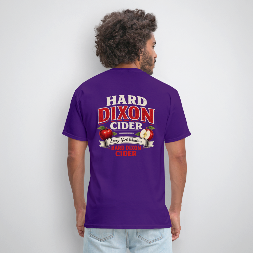 Hard Dixon Cider Funny Graphic T-Shirt (Front & Back Print) Color: Navy