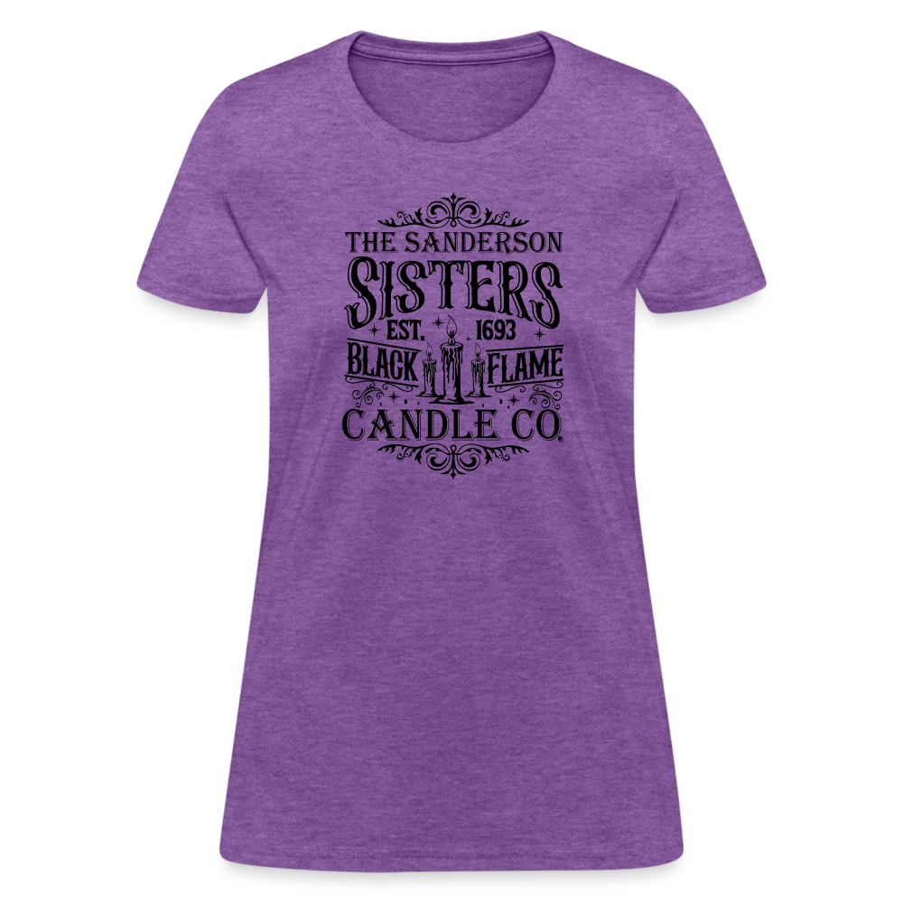 The Sanderson Sisters Black Flame Candle Co. Women's Contoured T-Shirt (Halloween) - purple heather