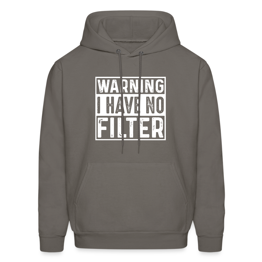 Warning I Have No Filter Hoodie - asphalt gray