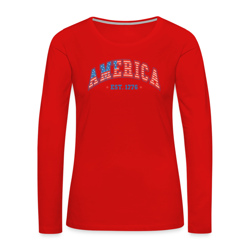 American 1776 Women's Premium Long Sleeve T-Shirt - red