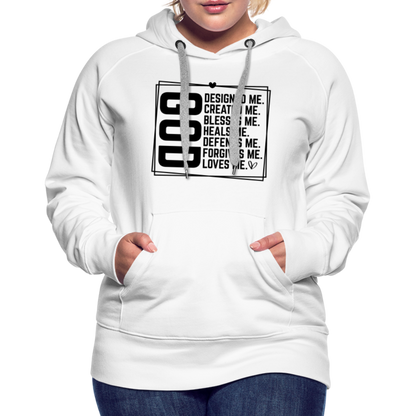 GOD Designed Me Women’s Premium Hoodie - white