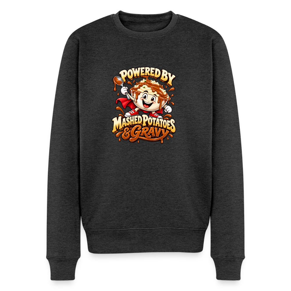 Powered by Mashed Potatoes & Gravy – Superhero Men’s Premium Sweatshirt - heather anthracite