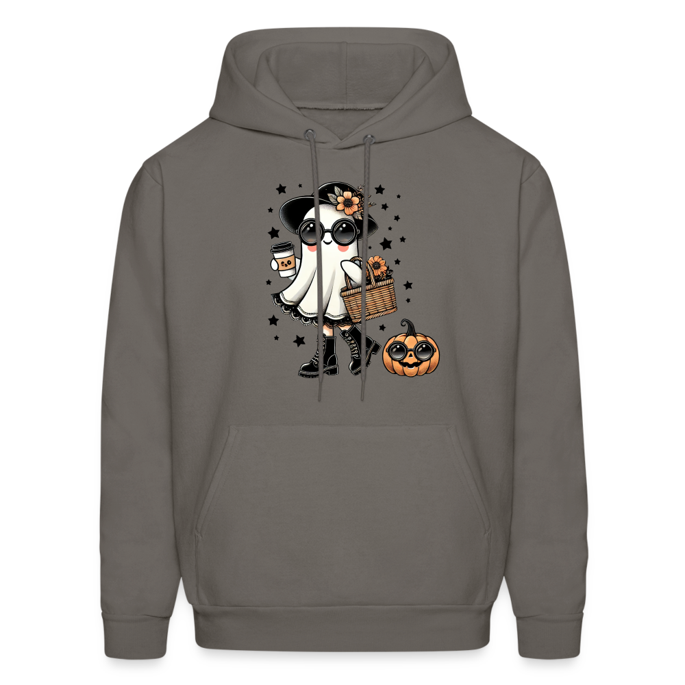 Cute Halloween Mom Ghost Hoodie - asphalt gray