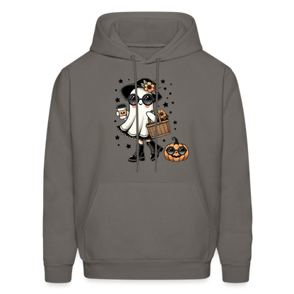 Cute Halloween Mom Ghost Hoodie - asphalt gray