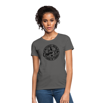 Witches Brew Coffee Co Women's Contoured T-Shirt (Halloween) - charcoal