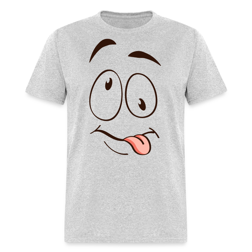 Suggestive Silly Face with Tongue T-Shirt - heather gray