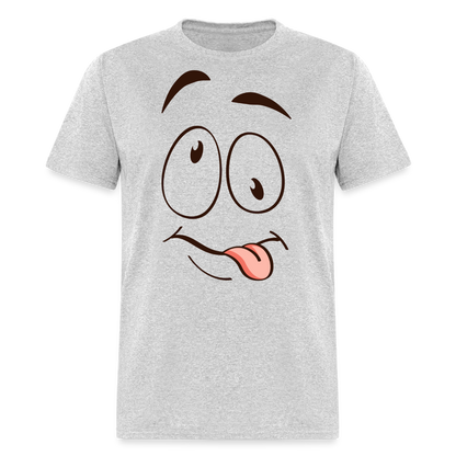 Suggestive Silly Face with Tongue T-Shirt - heather gray