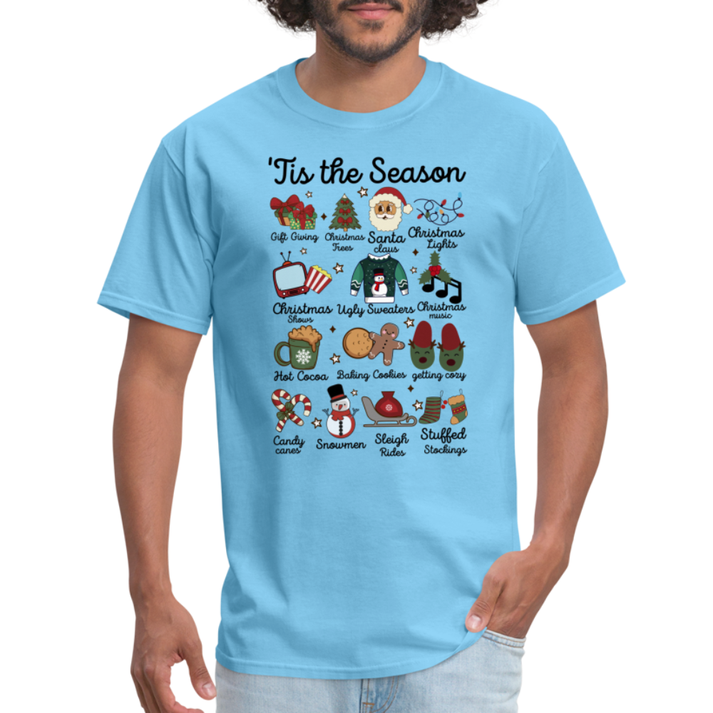 Tis The Season (Christmas) T-Shirt - aquatic blue