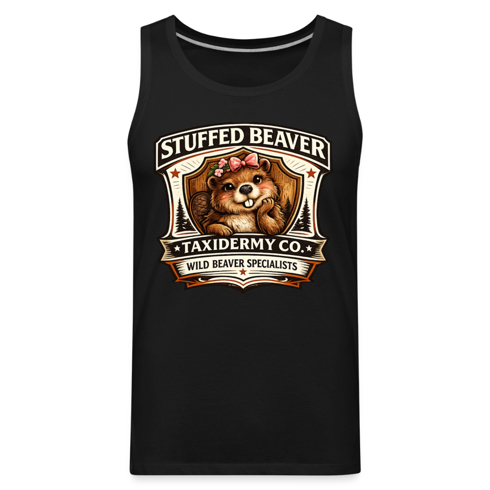 Stuffed Beaver Taxidermy Funny Tank Top Color: Deep Navy