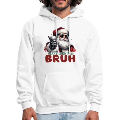 Merry Christmas Bruh Hoodie - white