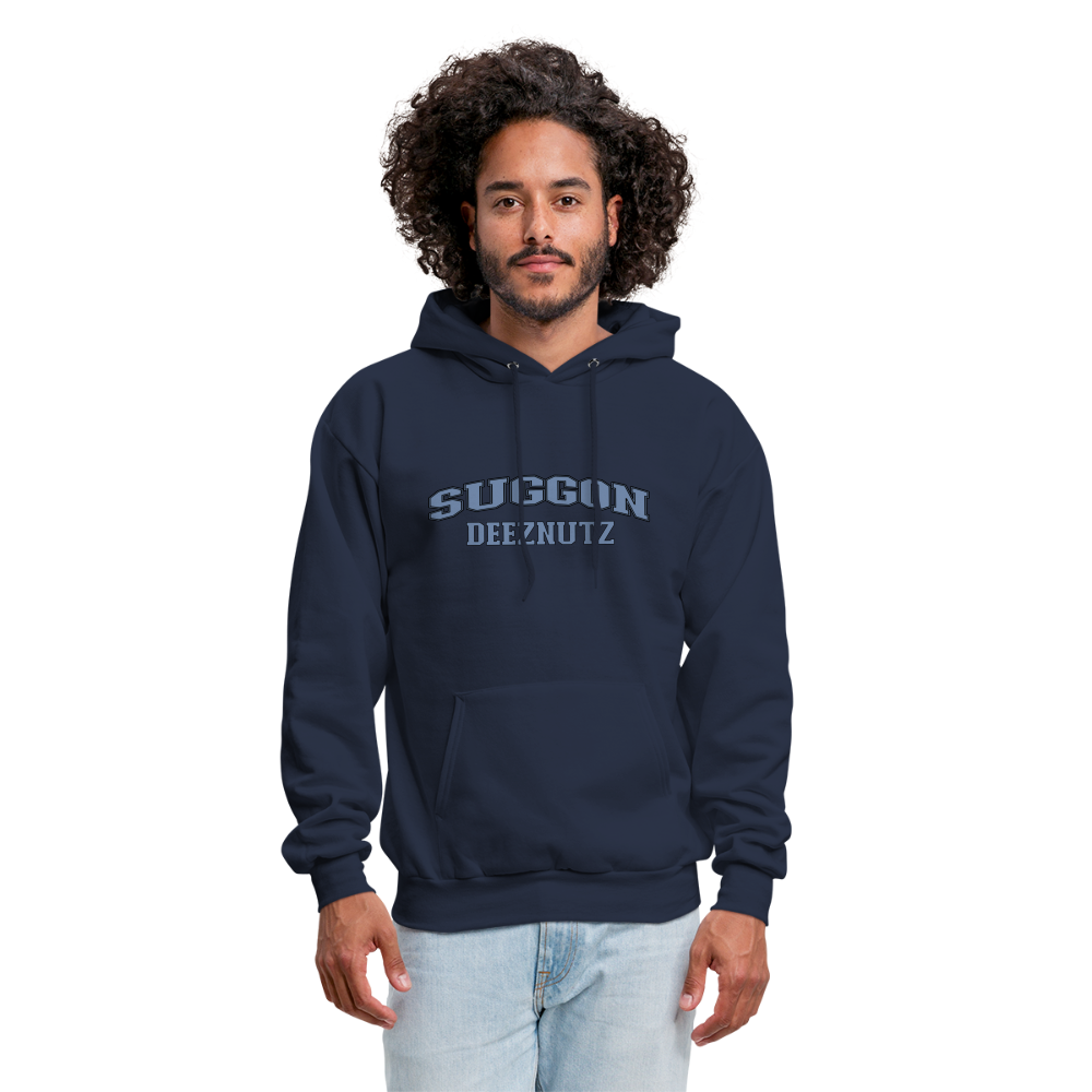 Suggon Deeznutz Hoodie (in Blue Ball Colors - Funny Sexual Humor) - navy