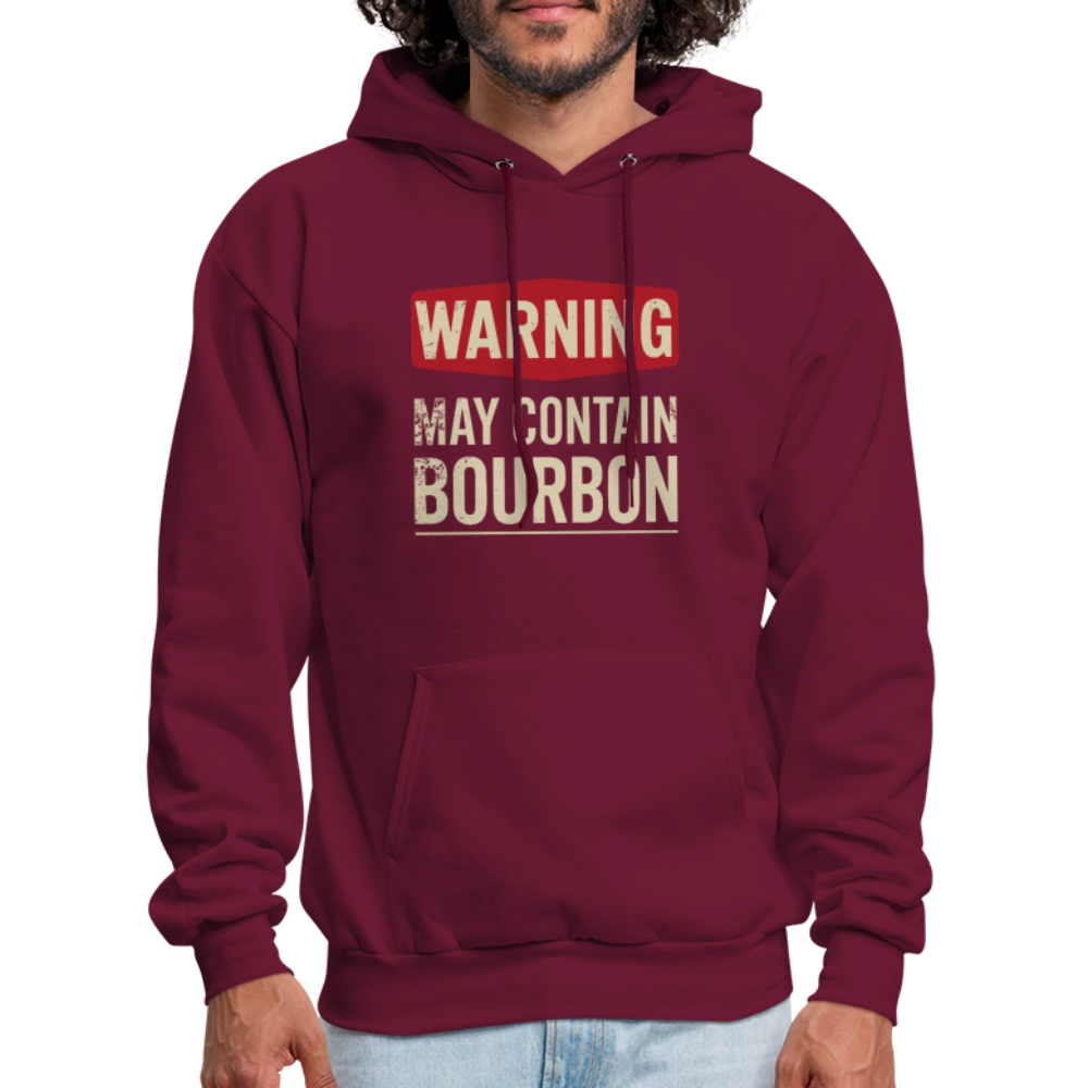 Warning May Contain Bourbon Hoodie - burgundy