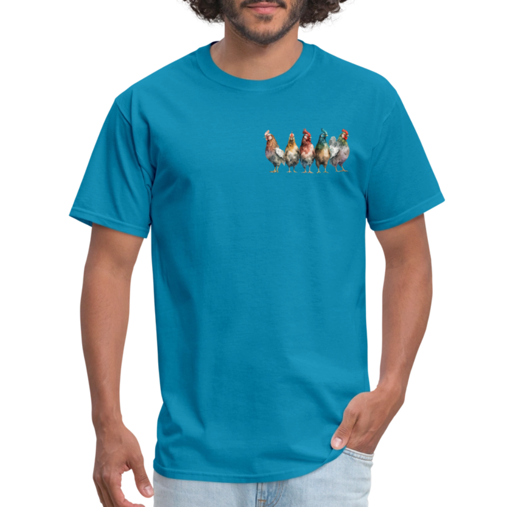 Chickenist T-Shirt (double sided print) - turquoise