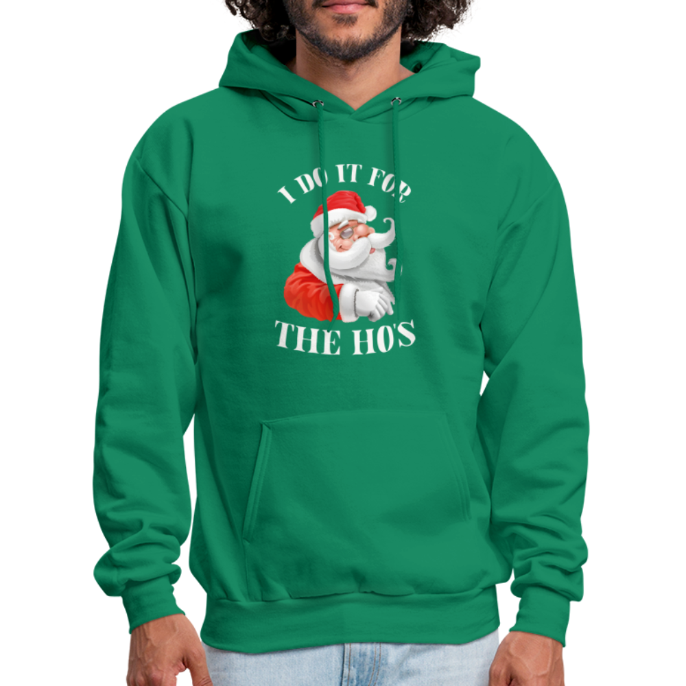 Christmas Santa - I Do It For The Ho's Hoodie - kelly green