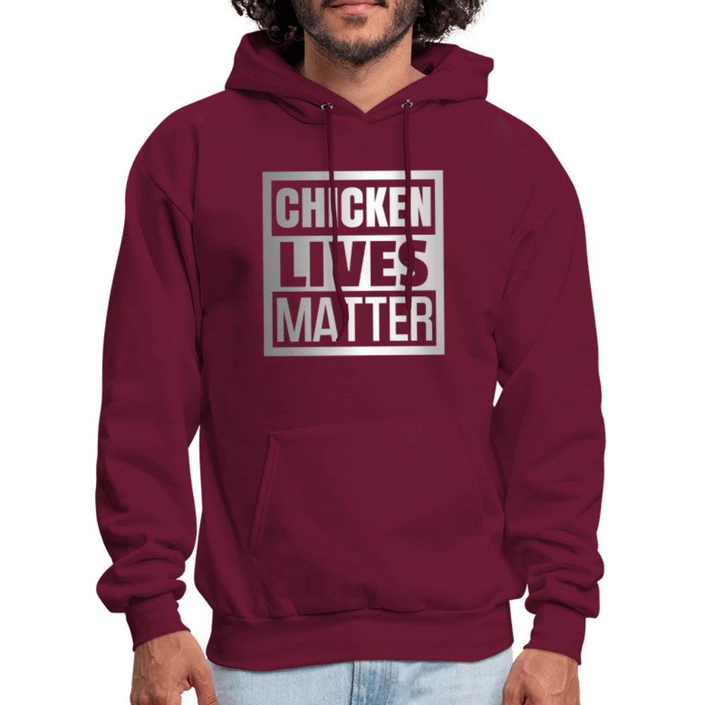 Chicken Lives Matter Hoodie - burgundy