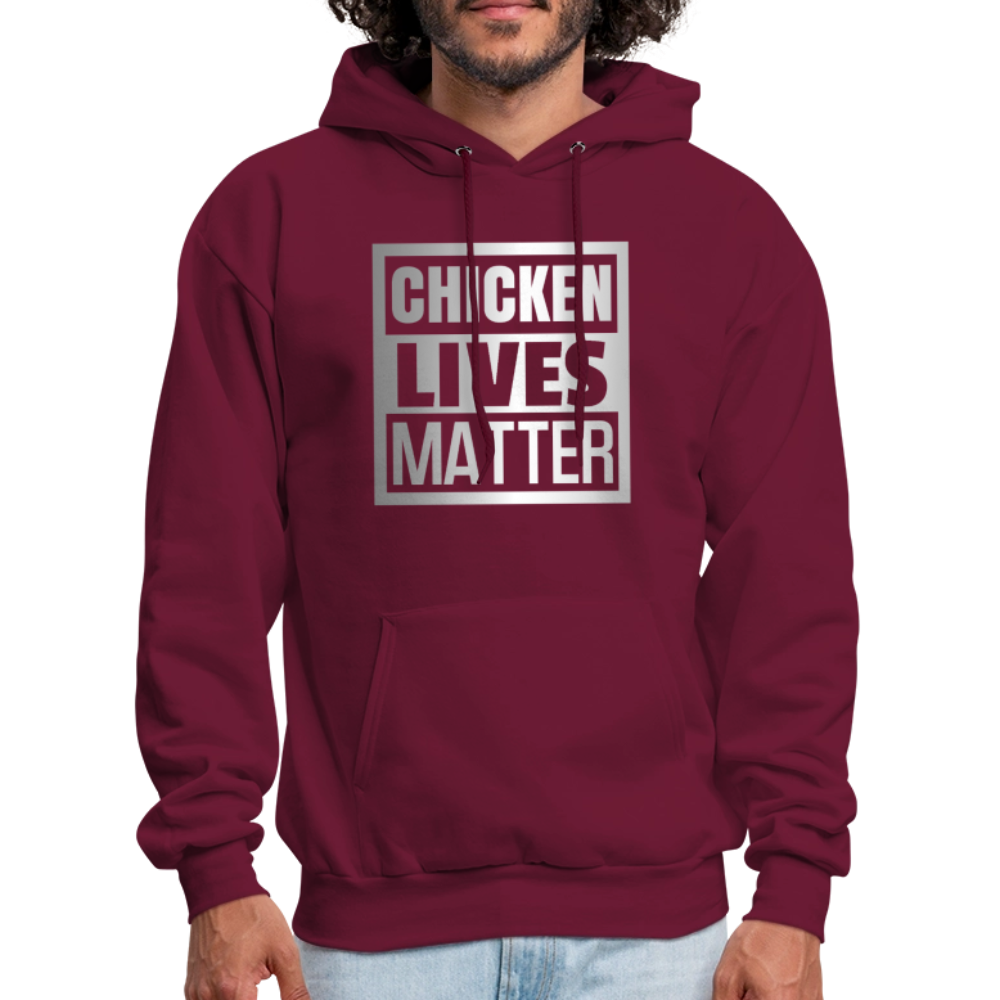 Chicken Lives Matter Hoodie - burgundy