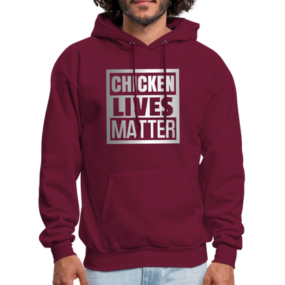 Chicken Lives Matter Hoodie - burgundy