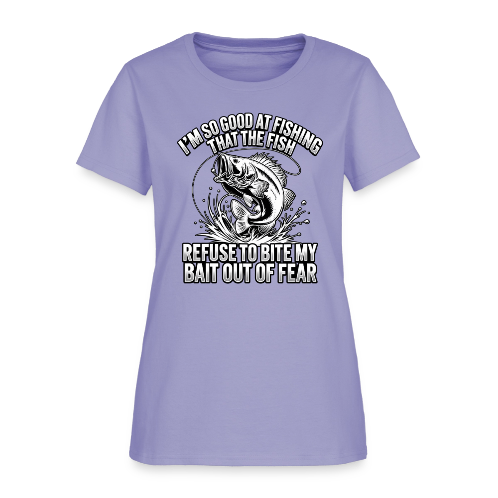I’m So Good at Fishing the Fish Refuse to Bite Women’s T-Shirt - lavender