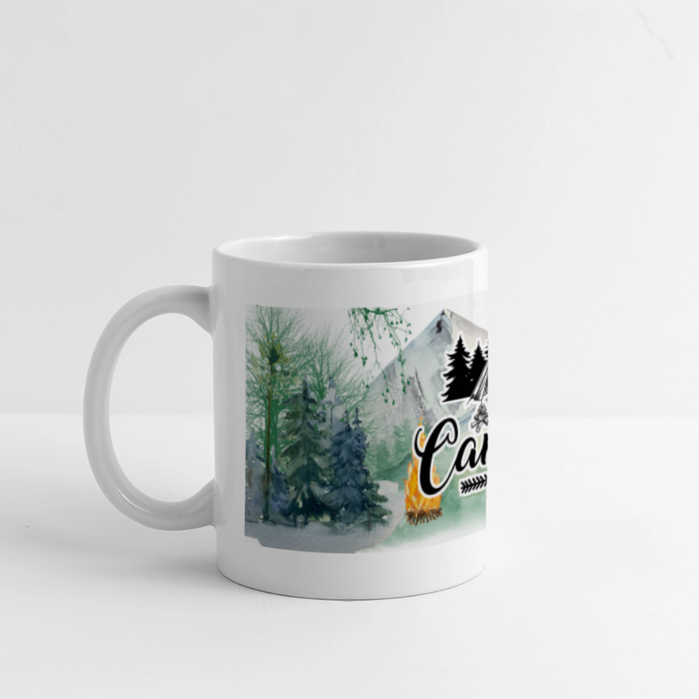 Camping Panoramic Coffee Mug - white