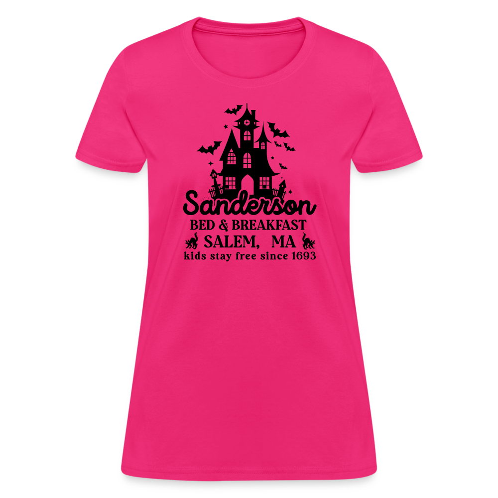 Sanderson Bed & Breakfast Salem MA Women's Contoured T-Shirt (Halloween) - fuchsia