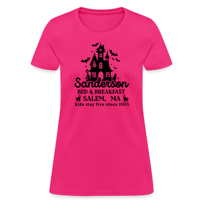 Sanderson Bed & Breakfast Salem MA Women's Contoured T-Shirt (Halloween) - fuchsia