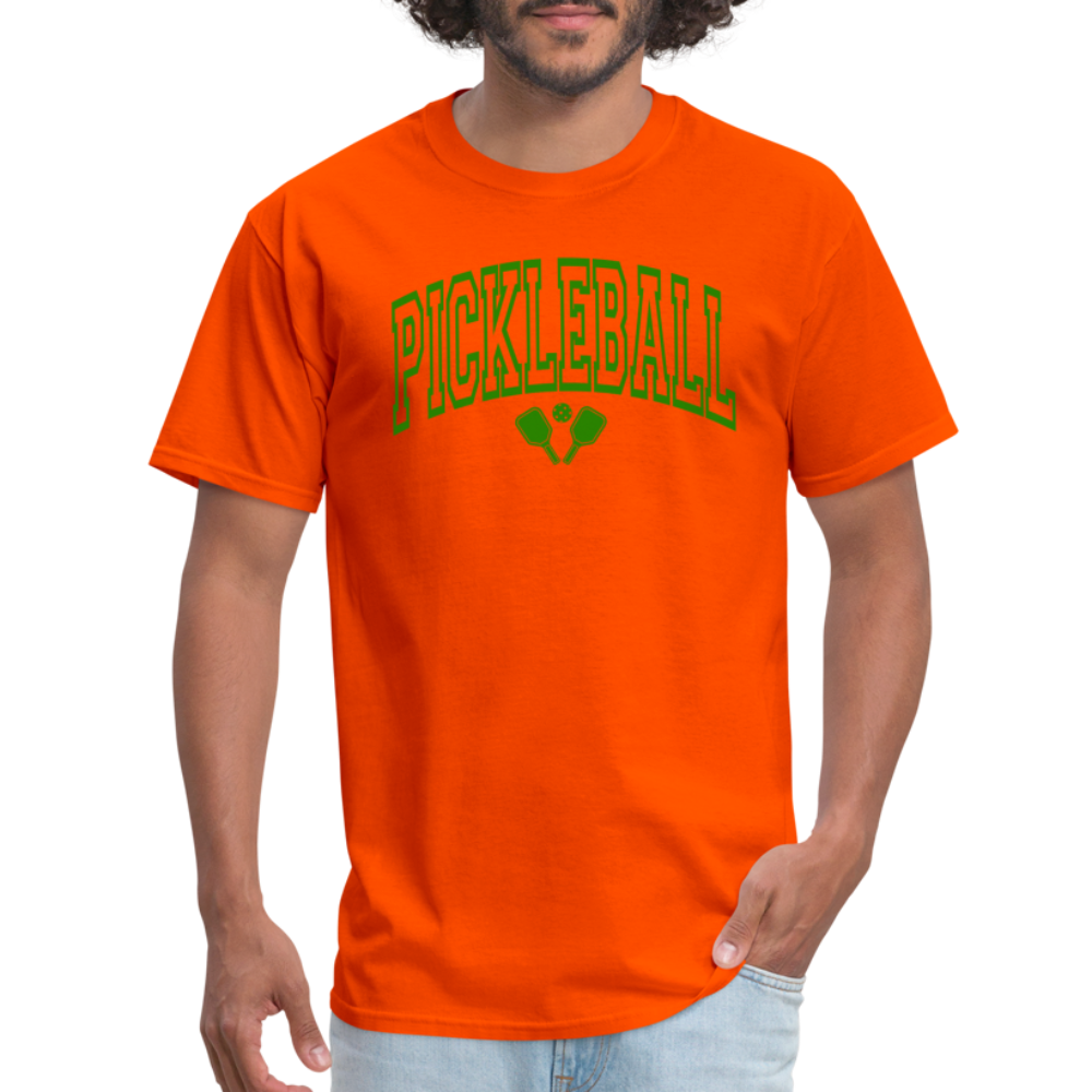 Pickleball T-Shirt (Green Arch Letters) - orange