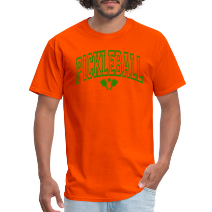 Pickleball T-Shirt (Green Arch Letters) - orange