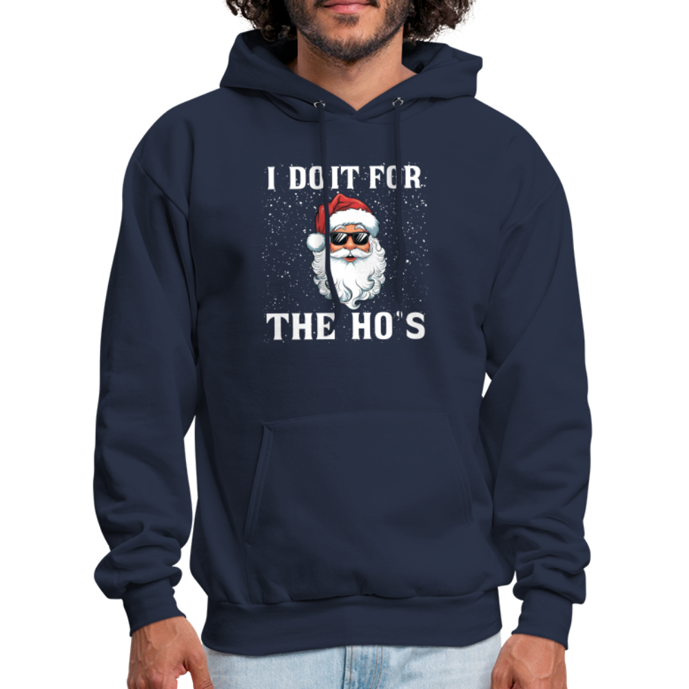 I Do It for the Ho's Hoodie (Santa Christmas) - navy