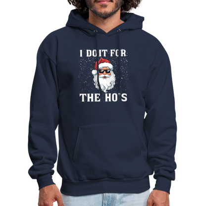 I Do It for the Ho's Hoodie (Santa Christmas) - navy