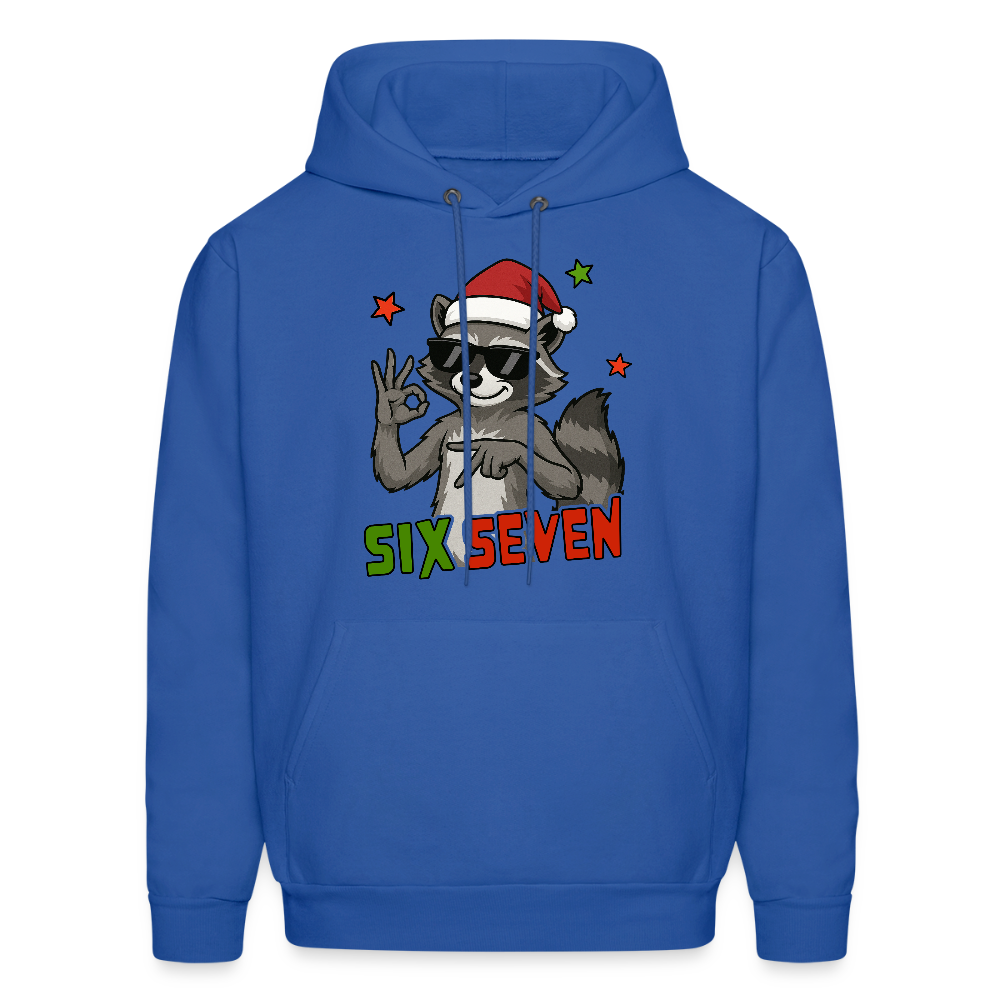 Six Seven 67 Raccoon Christmas Hoodie - royal blue