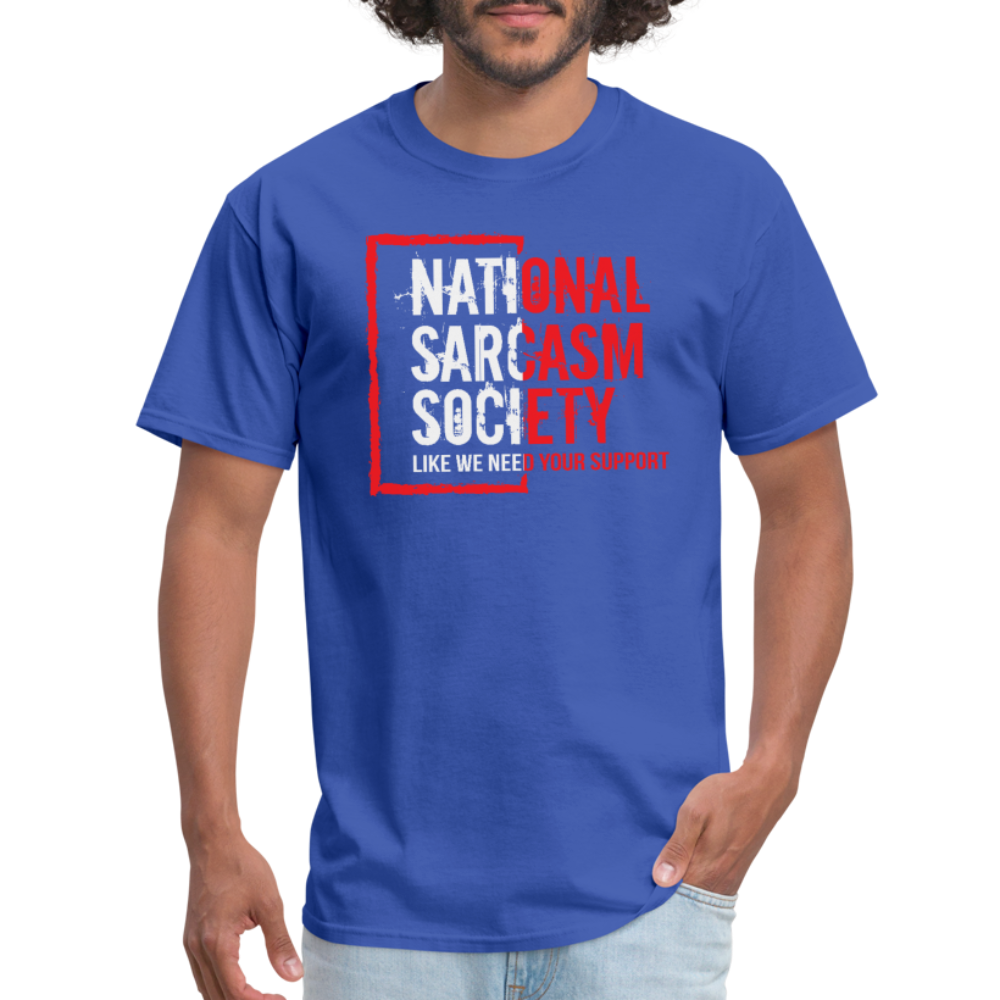 National Sarcasm Society T-Shirt - royal blue