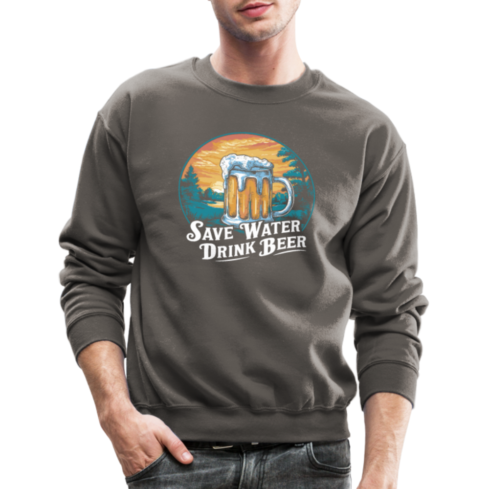 Save Water Drink Beer Sweatshirt - asphalt gray