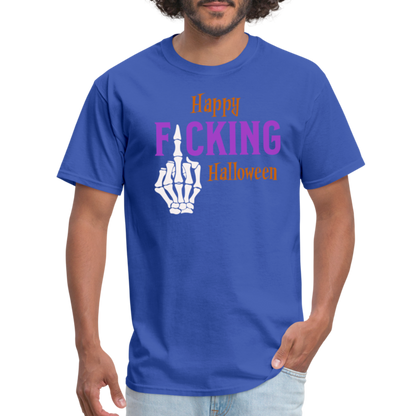 Happy Fcking Halloween T-Shirt - royal blue