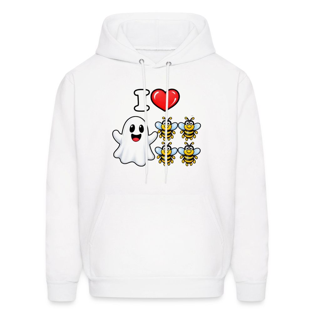 I Heart Boo Bees Hoodie – Funny Halloween Adult Humor - white