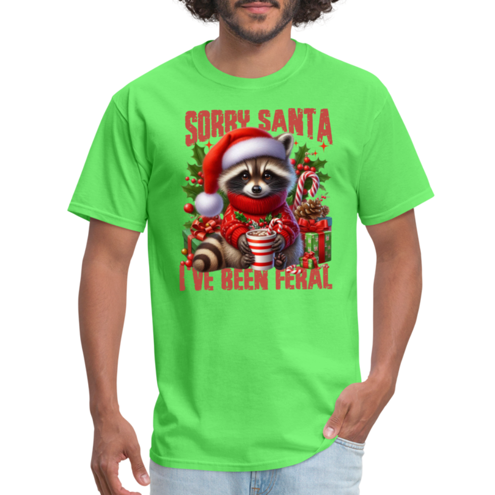 Sorry Santa I've Been Feral T-Shirt - kiwi