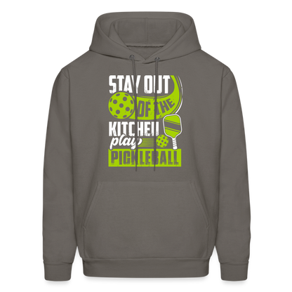 Stay Out Of The Kitchen Play Pickleball Hoodie - asphalt gray